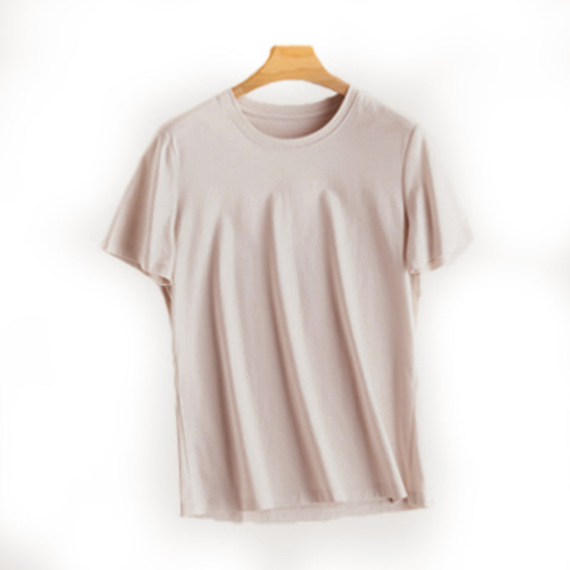 Casual Solid Color Round Neck Short Sleeve Blank T-Shirt