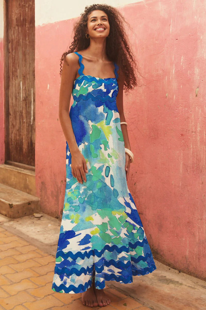 Robe élégante à imprimé floral pour les vacances, à la mode pour femmes