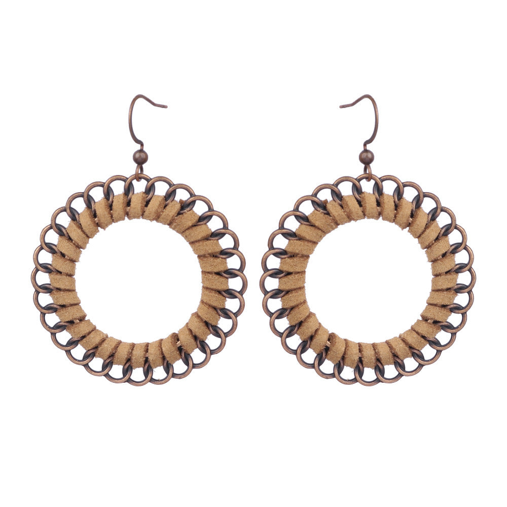 Boucles d'oreilles à pompons vintage de style ethnique bohème