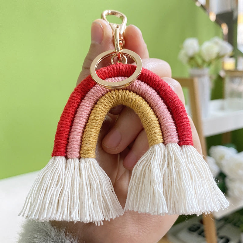 Bohemian Tassel Rainbow Keychain Bag Hanging Accessories