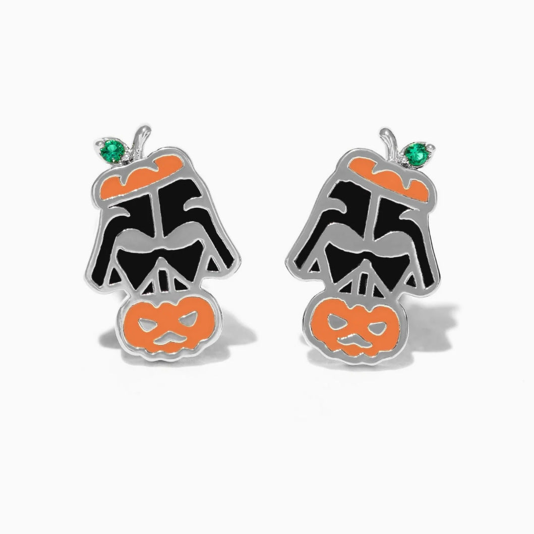 Pendientes creativos de Halloween con dibujos animados de cobre bañados en oro