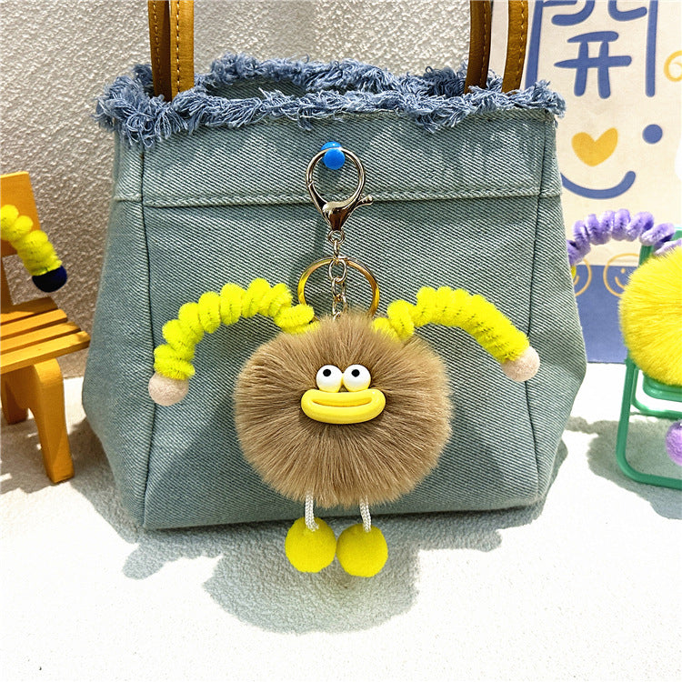 Llavero de peluche con forma de bolso de dibujos animados