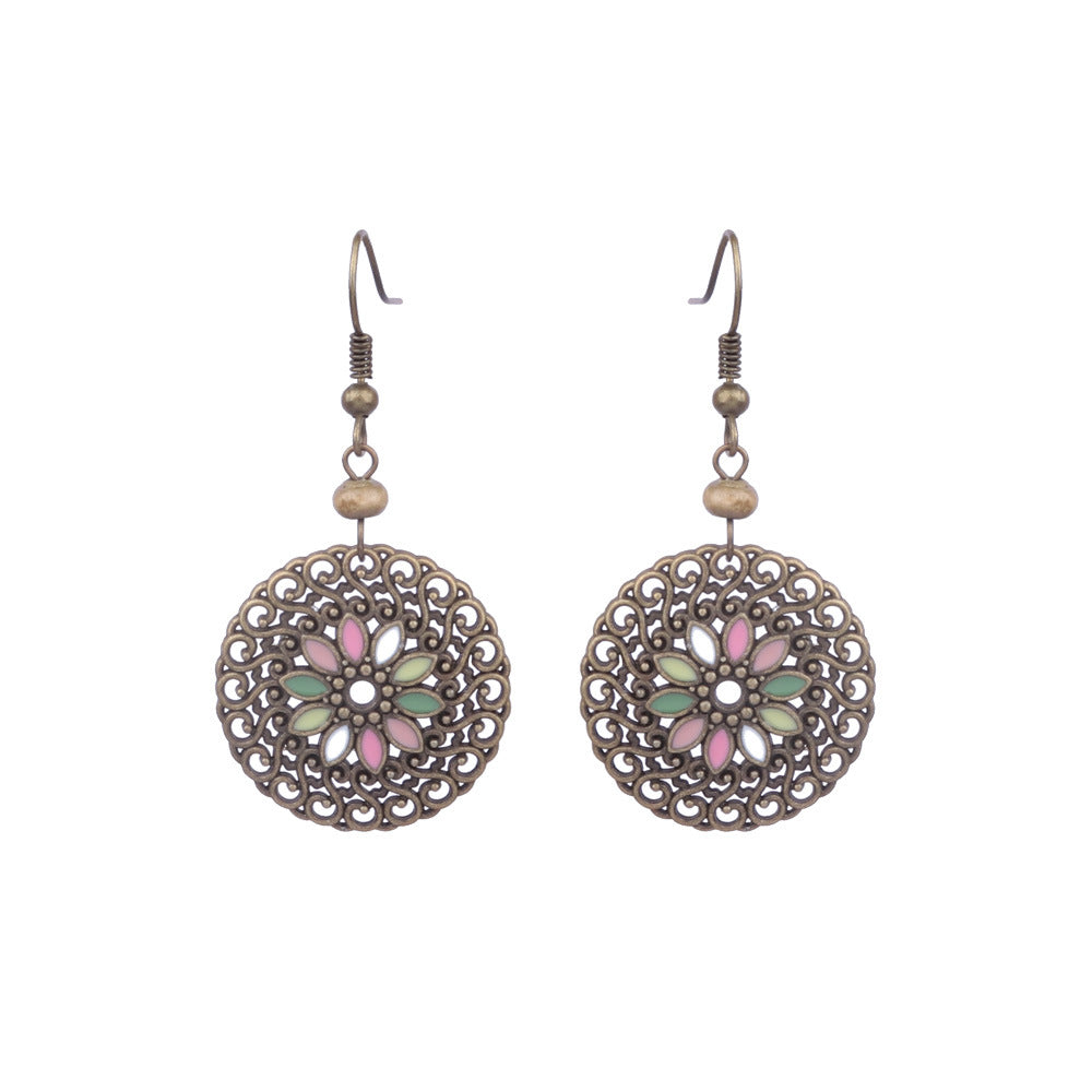 Boucles d'oreilles à pompons créatives de style ethnique bohème rétro