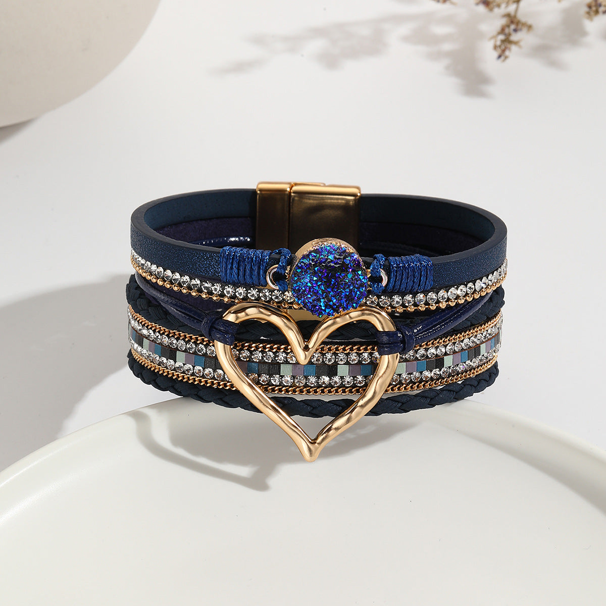 Bohemian Multi-Layer Heart-Shaped Wrap Bracelet