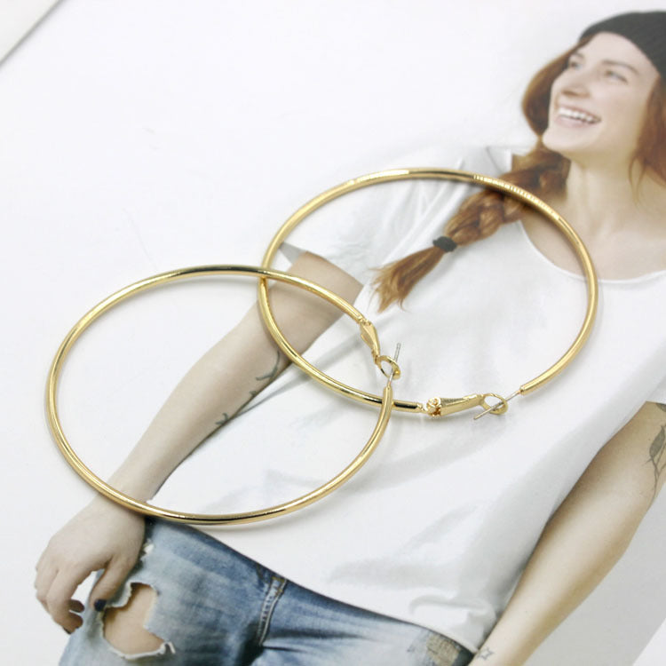 Simple Exaggerated Hoop Earrings in Copper