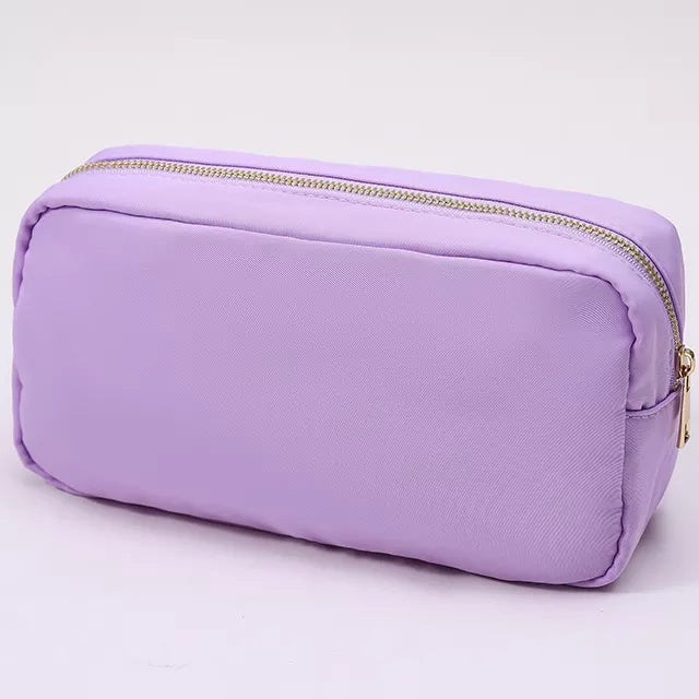 Bolsa de cosméticos de nailon de color sólido para ropa sucia portátil