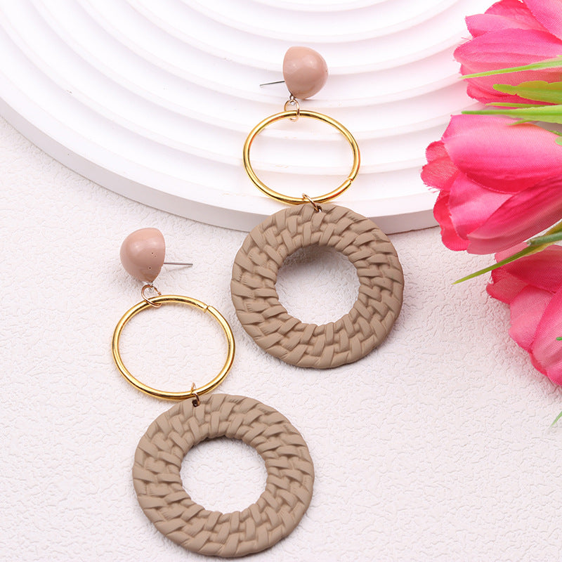 Bohemian Geometric Circular Acrylic Earrings