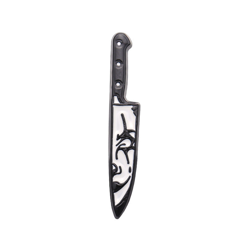 Broche poignard tête de mort punk gothique pour femme Halloween