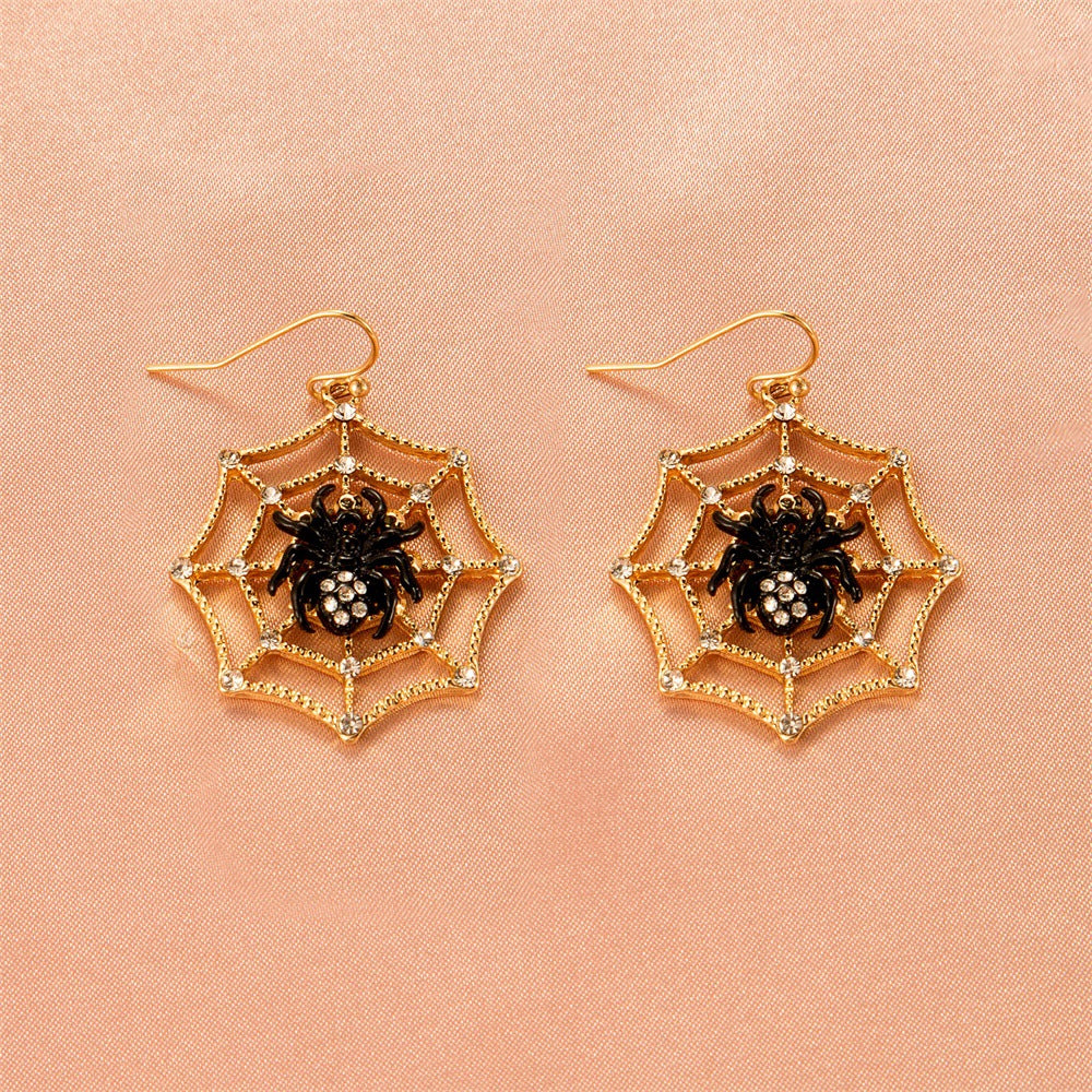 Halloween Women Cartoon Skeleton Pumpkin Bat Earrings