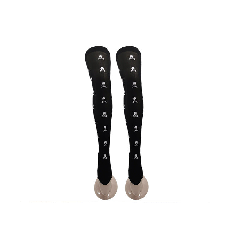Women Funny Halloween Skeleton Bat Spider Web Stockings