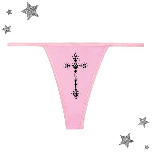 Camisola tubo estilo gótico punk con estampado cruzado para mujer
