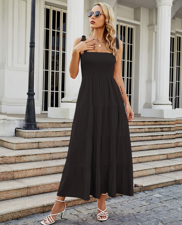 Vestido largo informal de vacaciones para mujer, sin espalda y a la moda