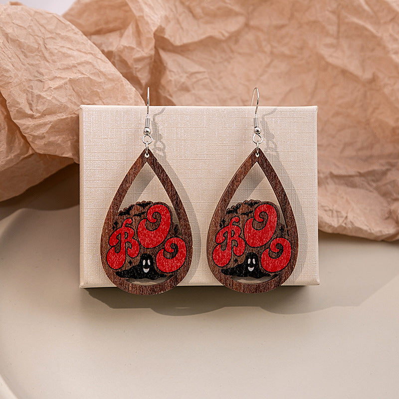 Halloween Women Cartoon Ghost Skull Earrings Alloy Jewelry