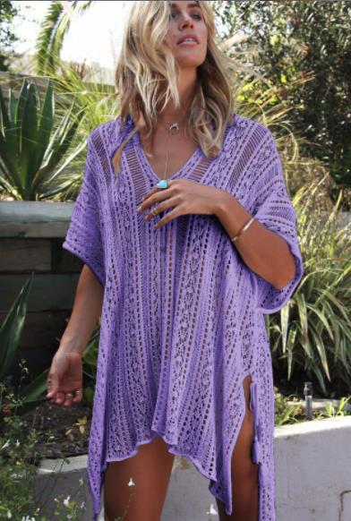 Traje de baño de punto holgado informal para mujer