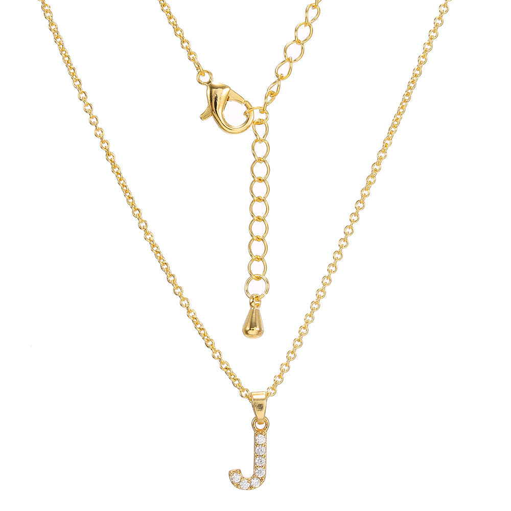 Collar con colgante de alfabeto simple a la moda para mujer