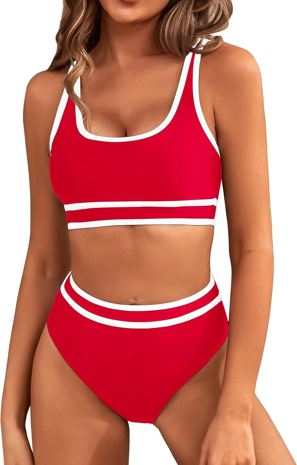 Traje de baño bikini sexy de color sólido a la moda para mujer