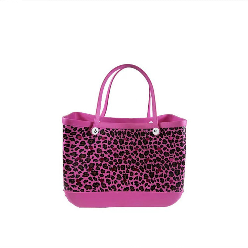 Bolso de playa informal de moda con estampado de leopardo