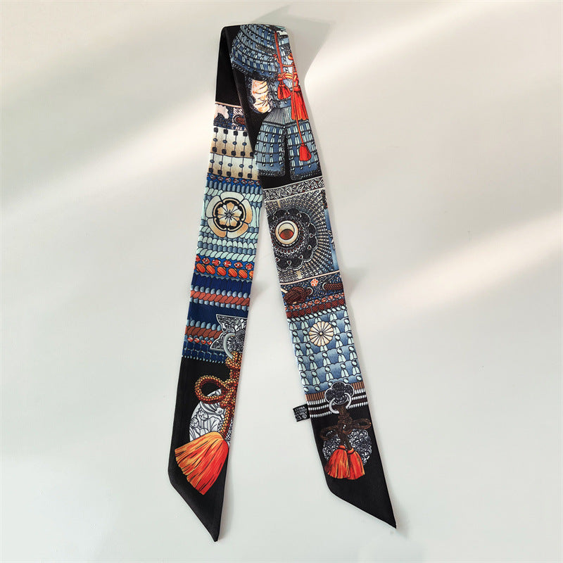 Fashion Printed Ribbon Tie Bag Handle Scarf