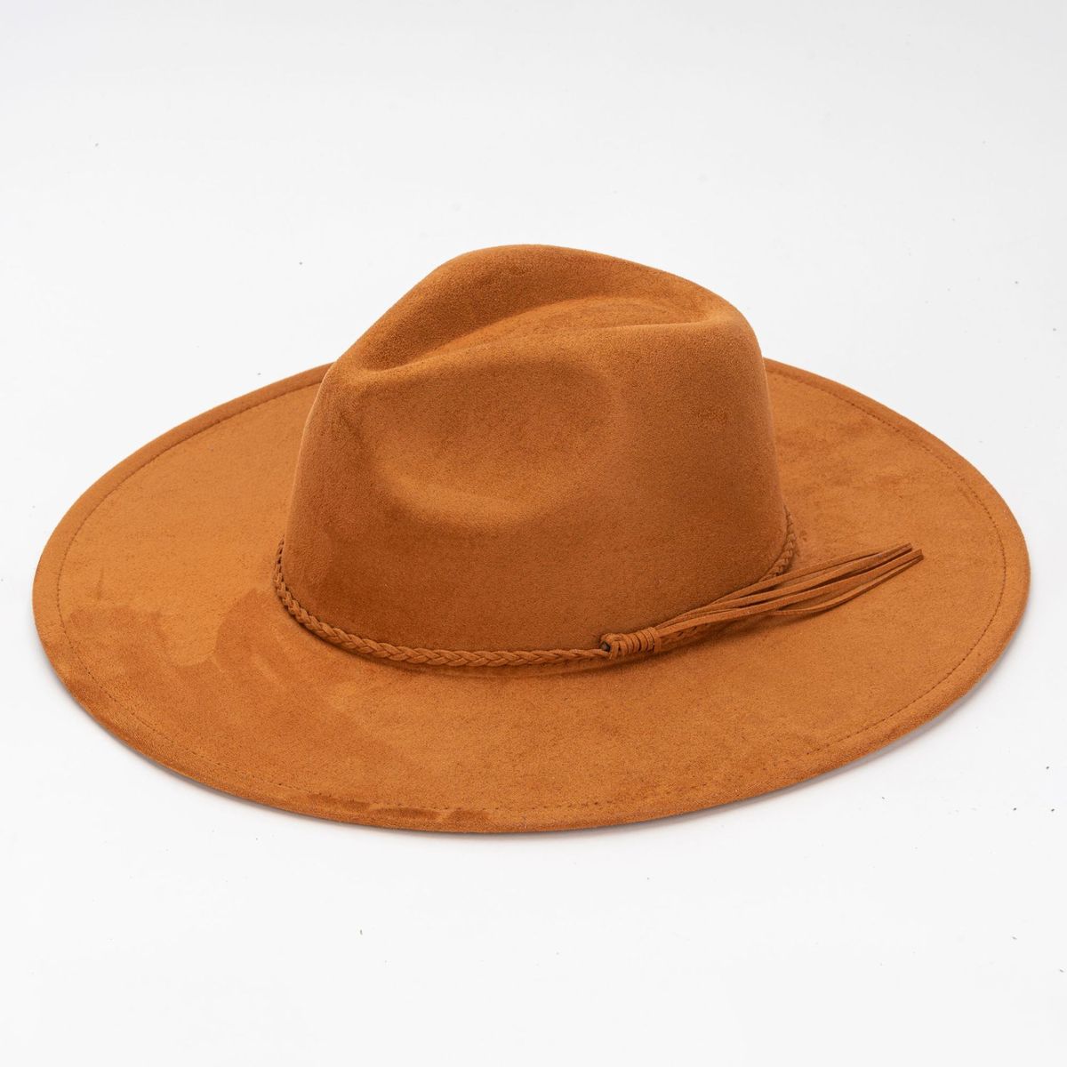 Fashion Casual Solid Color Big Side Suede Flat Hat