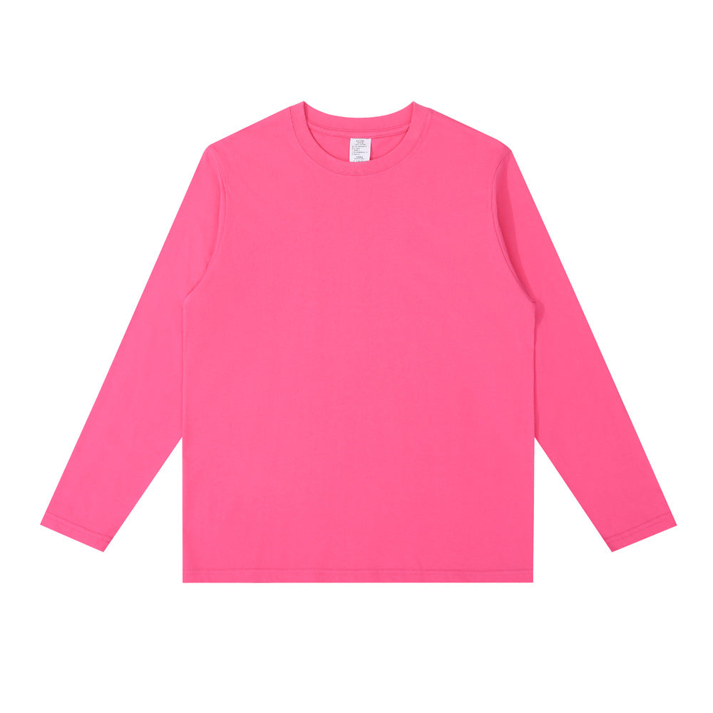 Men And Women Casual Solid Color Long Sleeve Blank T-Shirt