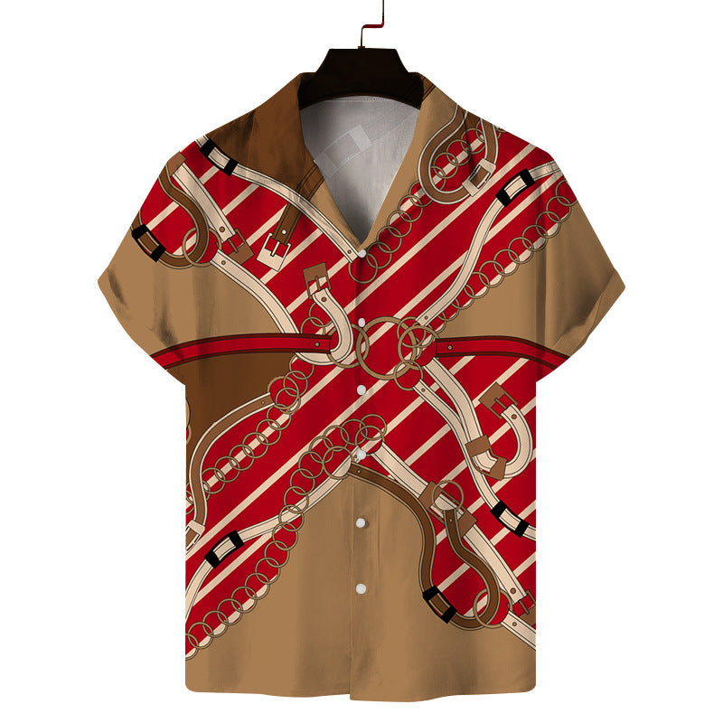 Camisa informal de moda para hombre con estampado 3D para vacaciones
