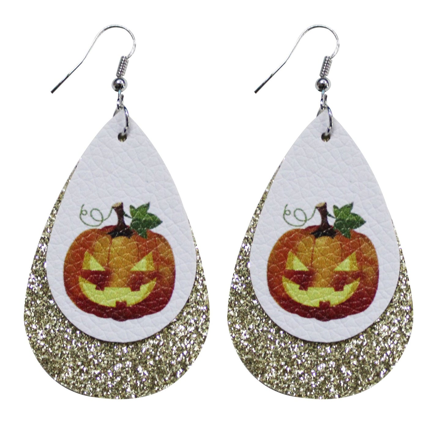 Pendientes de calavera con purpurina para Halloween para mujer