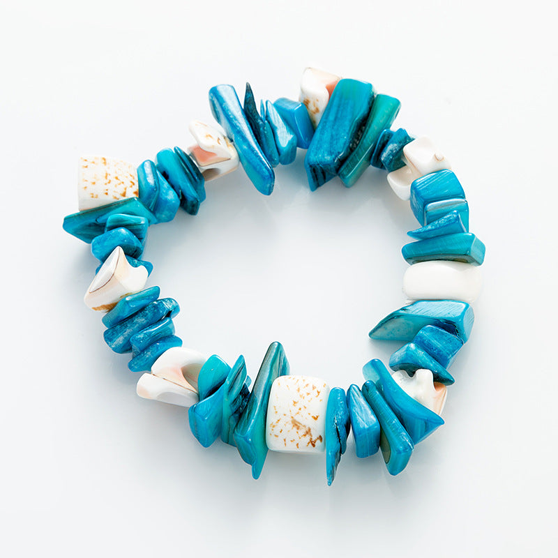 Bohemian Multicolor Irregular Stones Conch Bracelet