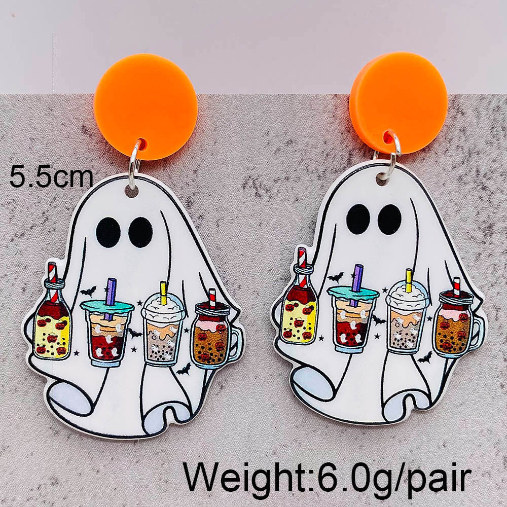 Halloween Women Horror Personality Mushroom Head Ghost Earrings