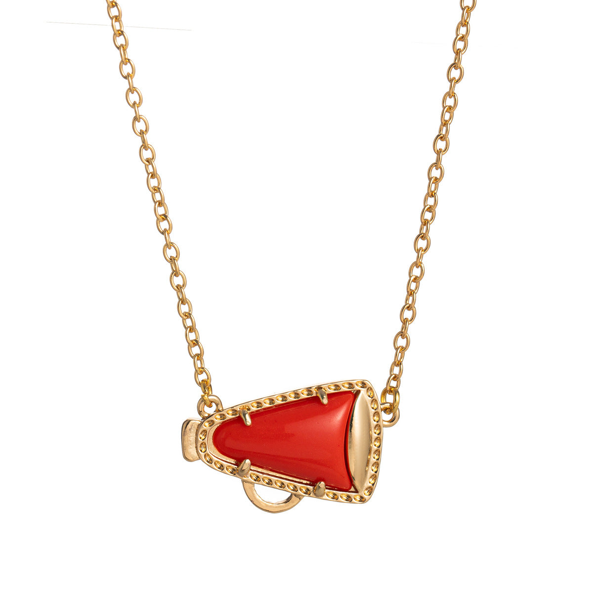 Collar sencillo de cuerno con gotero de aceite para mujer, con colgante geométrico de nácar.