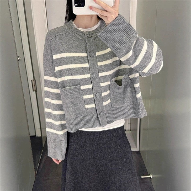 Round Neck Striped Sweater