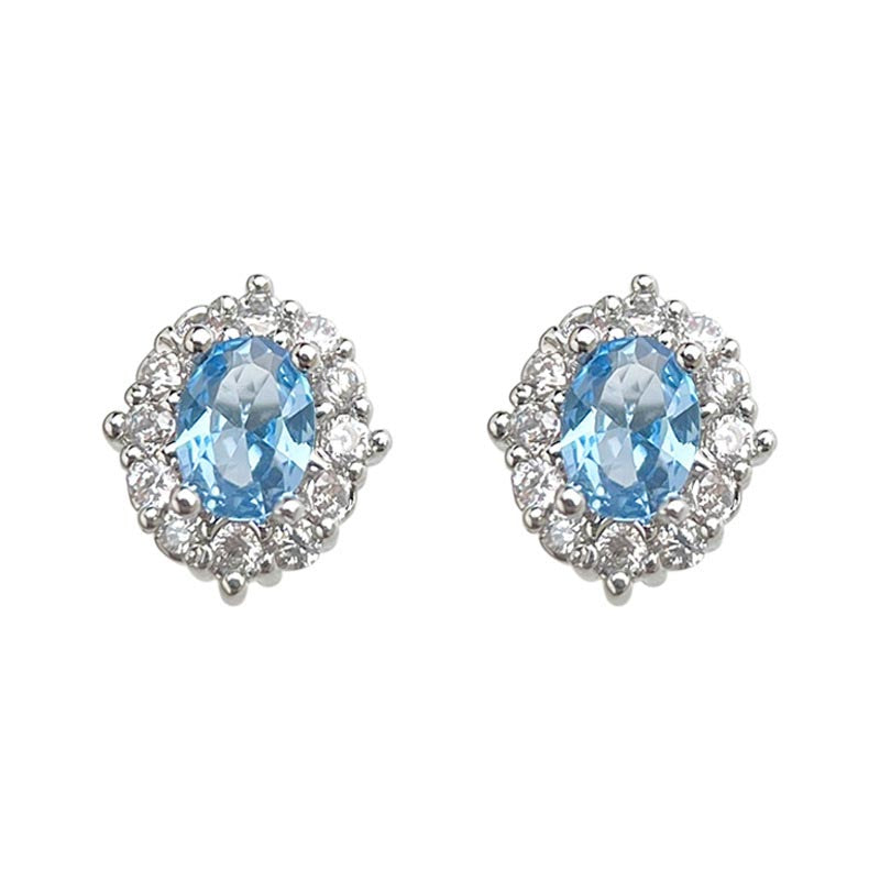 Oval Minimalist Cubic Zirconia Stud Earrings