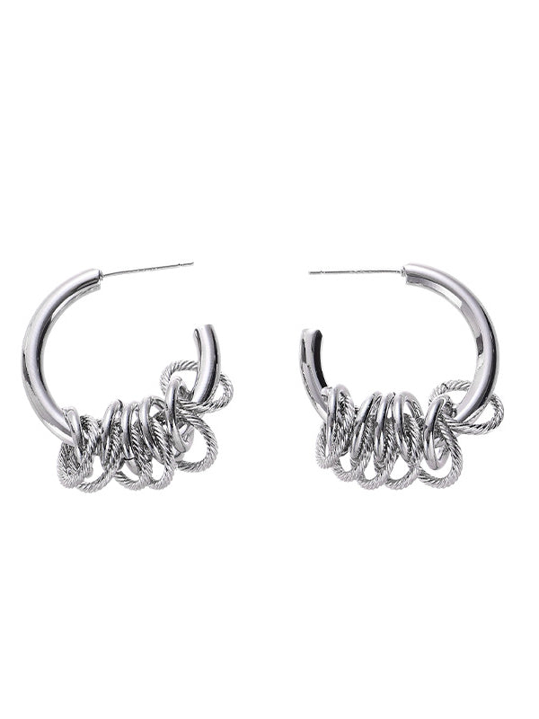 Simple C Circle Crossover Earrings