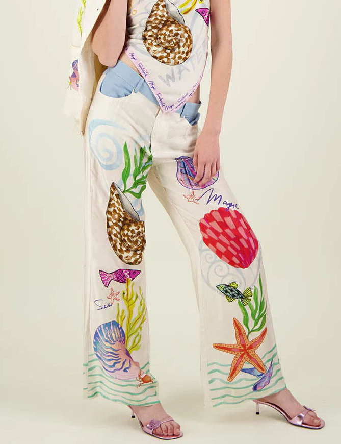 Colorful Print Casual Shirt Pant Set