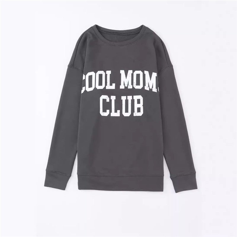 Casual Letter Print Long Sleeve Pullover Sweatshirt