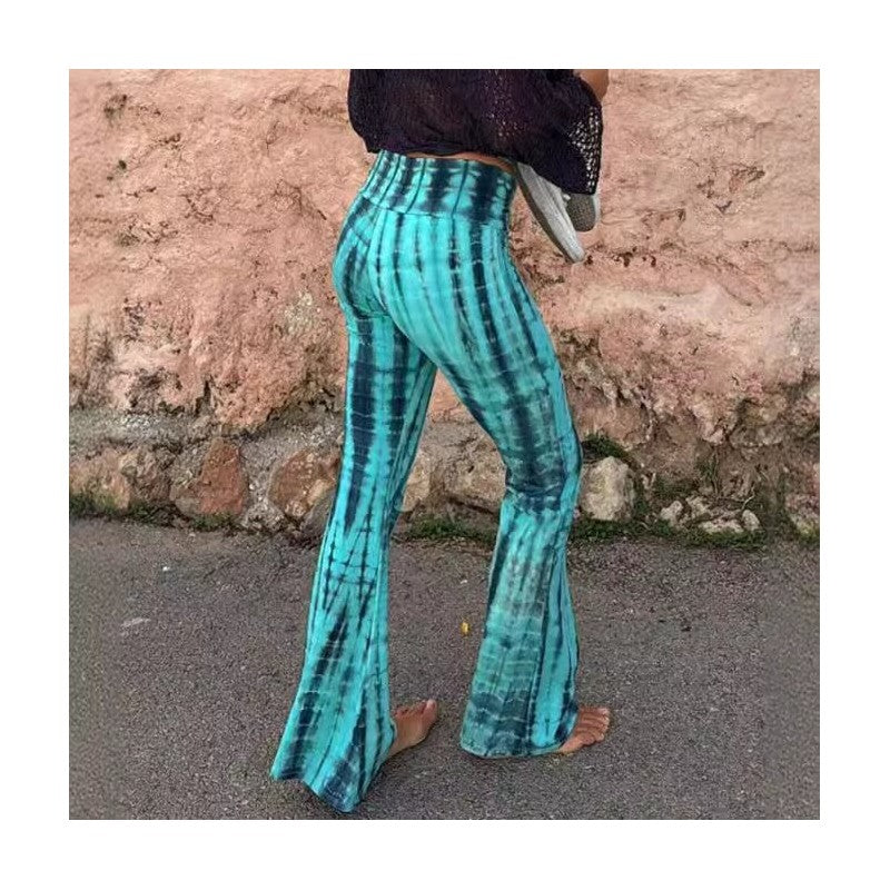 Tie-Dye Drawstring Casual Pants