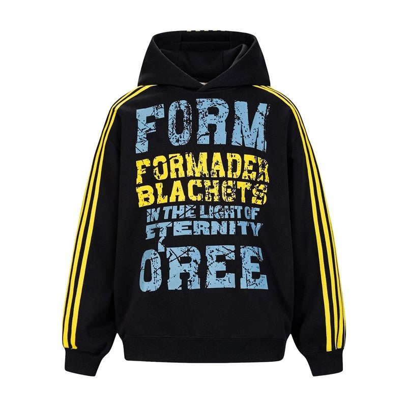 Distressed Letter Print Hoodie