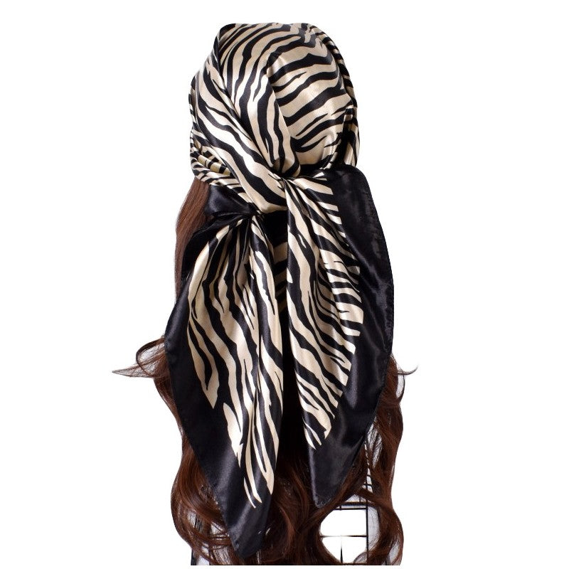 Satin Zebra Square Scarf