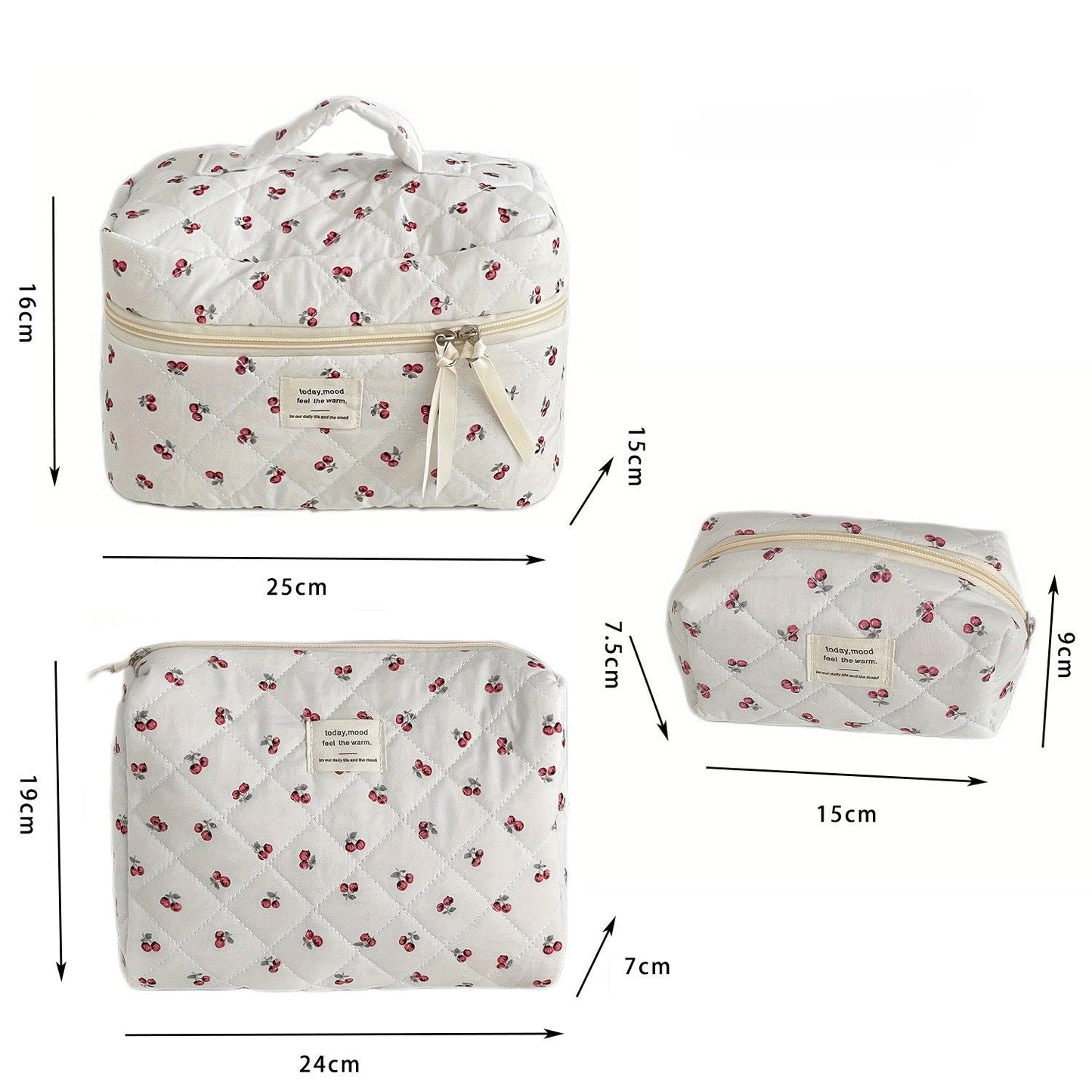 Sweet Cherry Print Make Up Bag