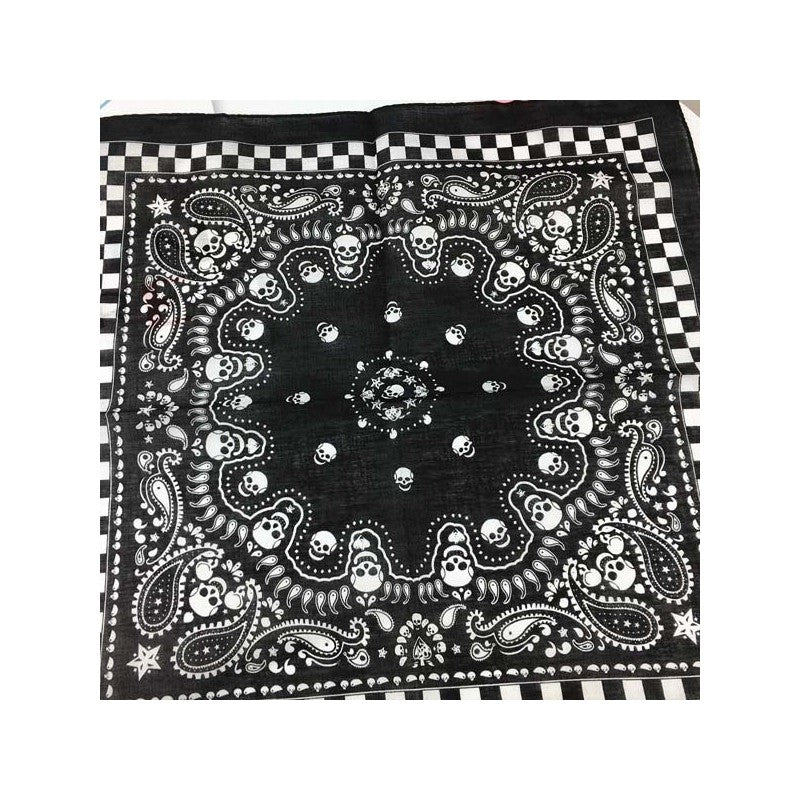 Skull Geo Printed Square Head Scarf