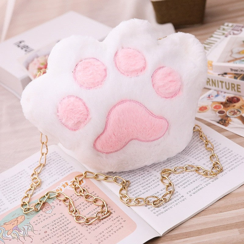 Cute Cat's Claw Plush Shoulder Bag