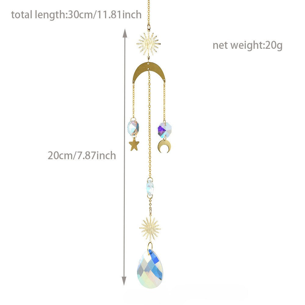 Metal Sum Moon Crystal Home Hangings