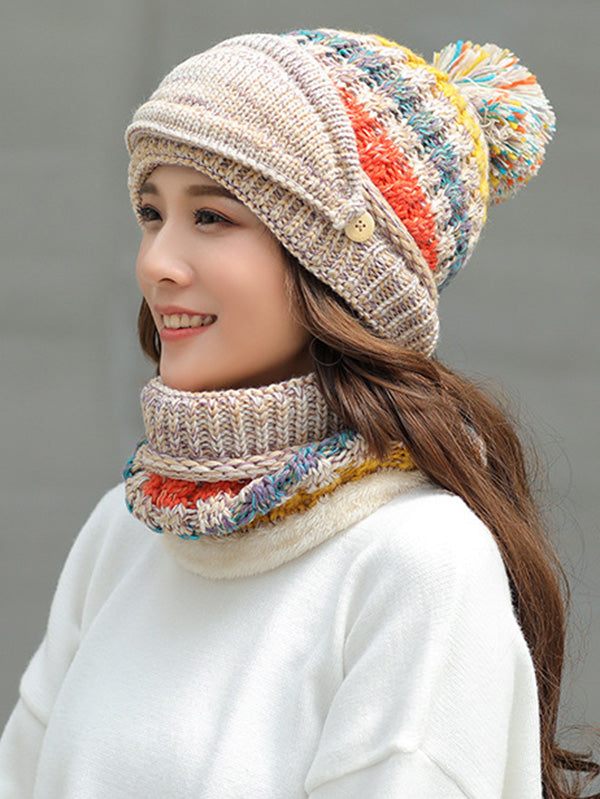 Original Three Pieces Knitting Hat+Mask+Scarf