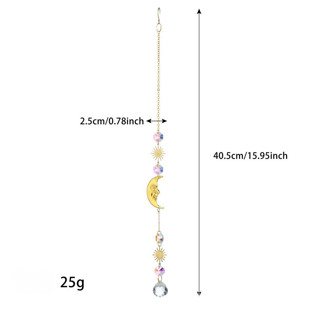 Metal Sun Moon Crystal Home Hangings
