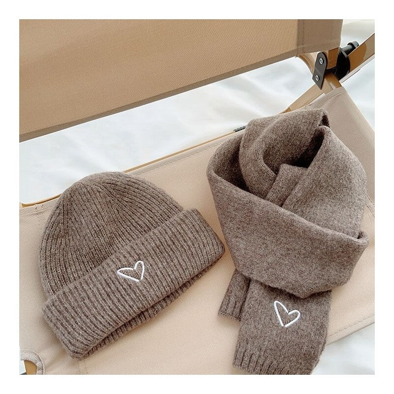 Kids Knit Hat Scarf Set
