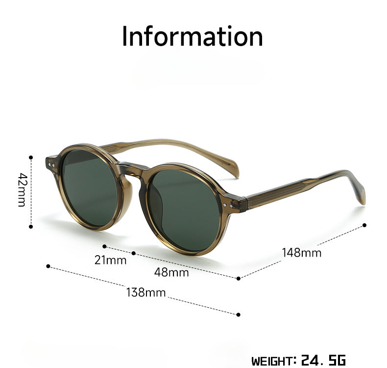Retro Round Frame Polarized Sunglasses