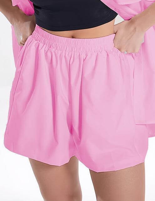 Sleevesless Botton Shirts Shorts Sets