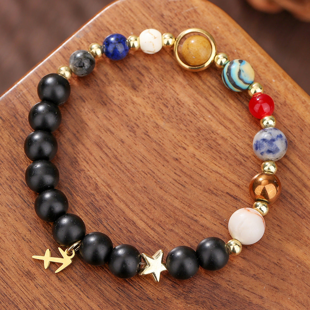 Fashion 12 Constellation Handmade Beaded Bracelet with Stainless Steel and Alloy