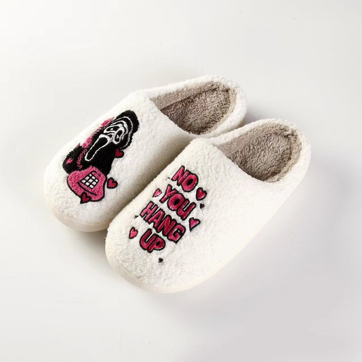 Pantuflas cálidas de algodón para Halloween e invierno para mujer