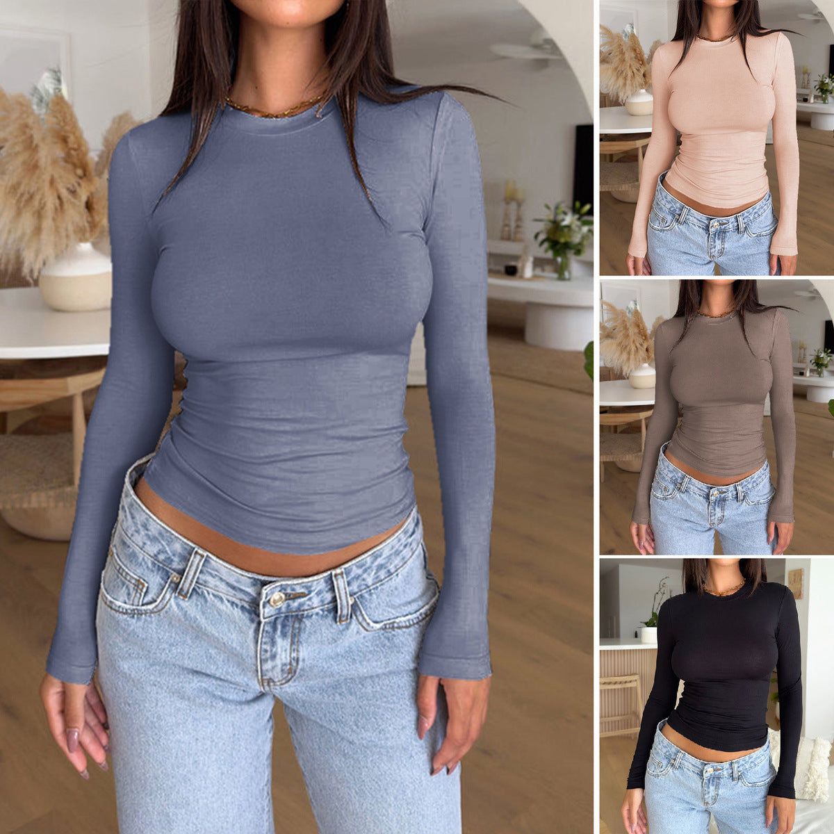 Summer Women Casual Solid Color Blank T-Shirt