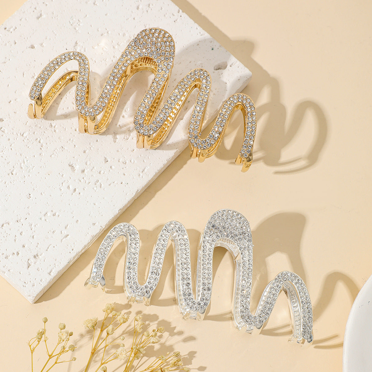 Fashion Rhinestone Wave Hair Claw